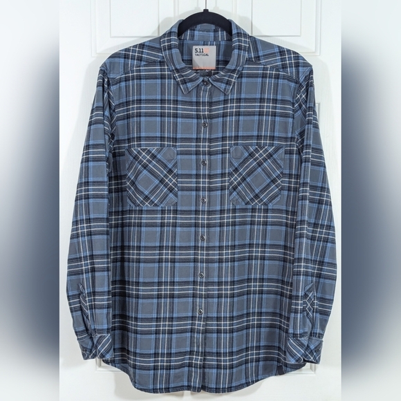 5.11 Tactical Button Down Casual Shirt in Blue, gray and black. Women's size XL - Picture 1 of 5